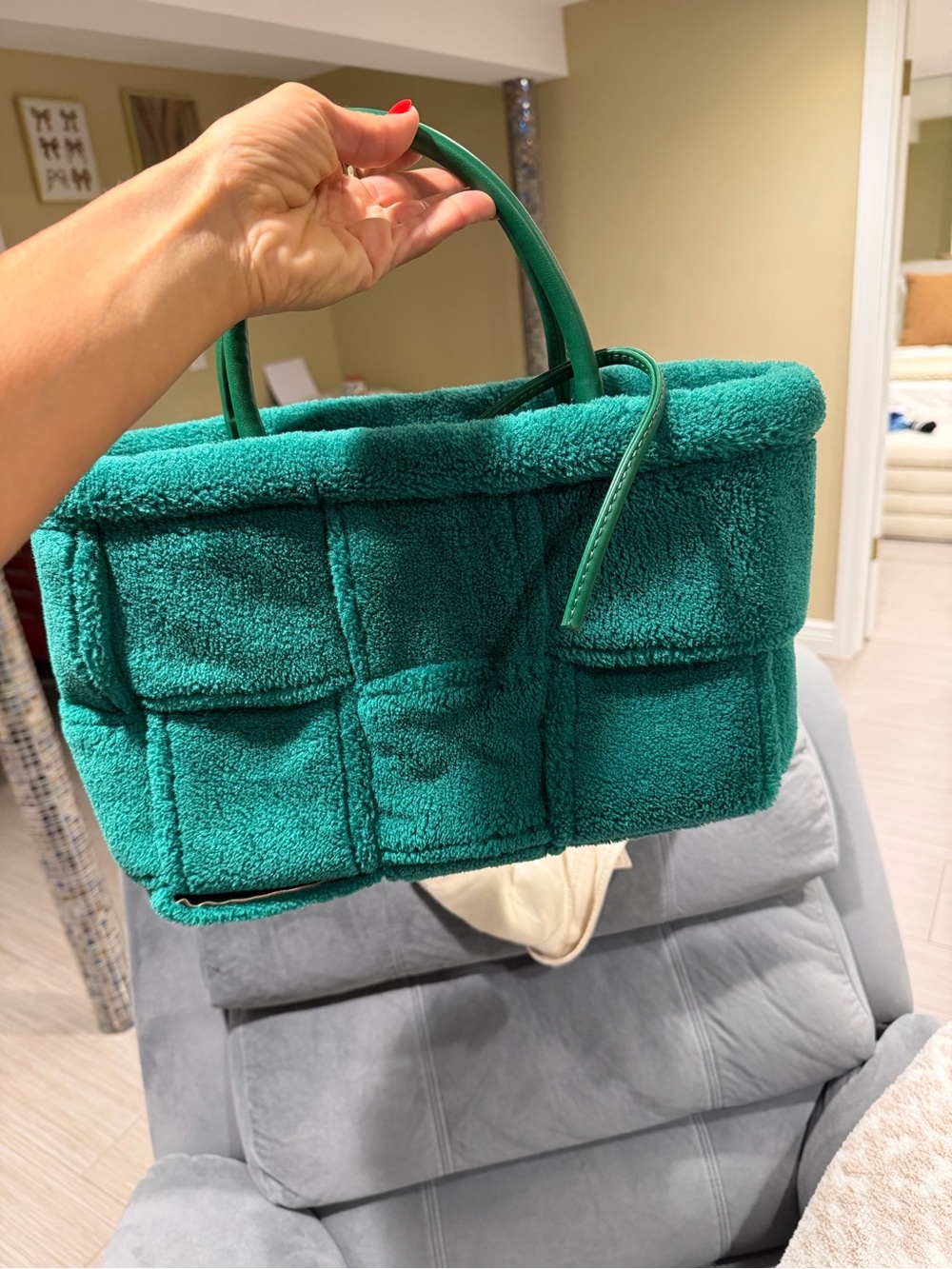 Plush Emerald Green Tote Bag - Picture 5 of 5